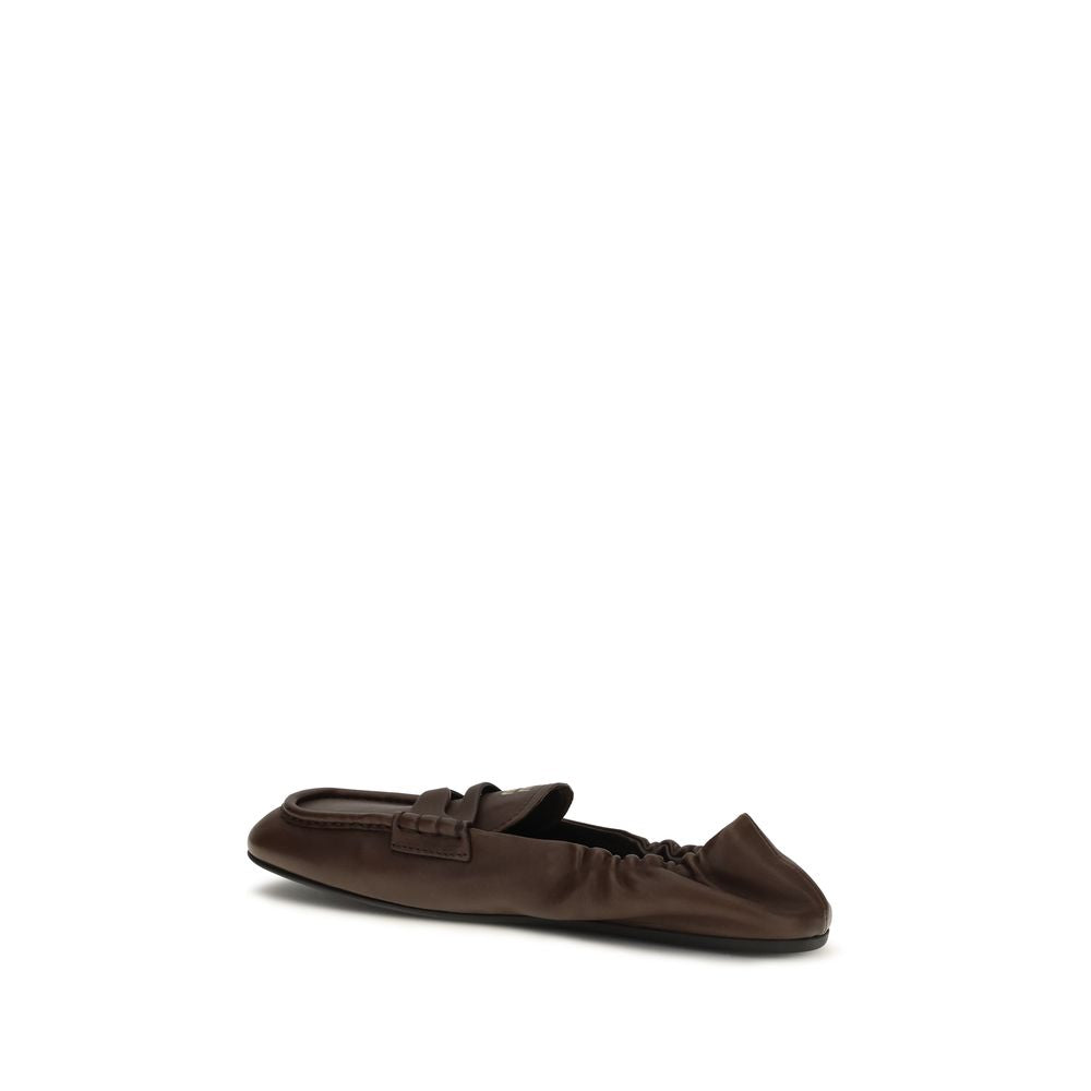Miu Miu Brown Lamb Ovis Aries Aries Slip-On Loafers