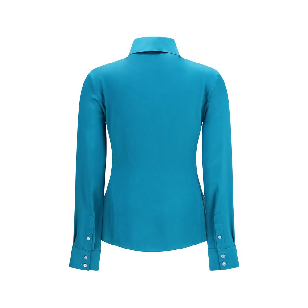 Gucci Blue Silk Dress Shirt