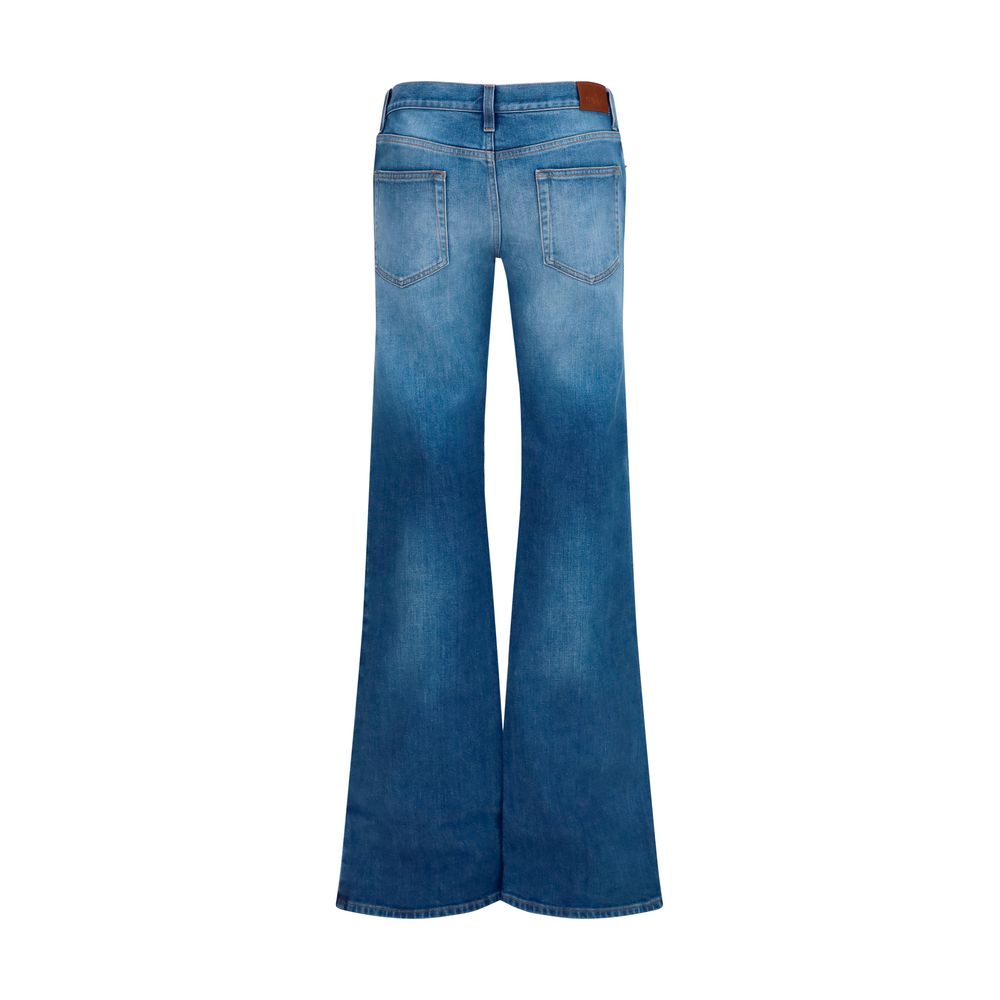 Gucci Blue Cotton Flared Jeans