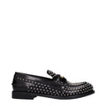 Miu Miu Black Leather Slip-On Loafers