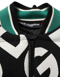Dolce & Gabbana Multicolor Logo Full Zip Bomber Jacket