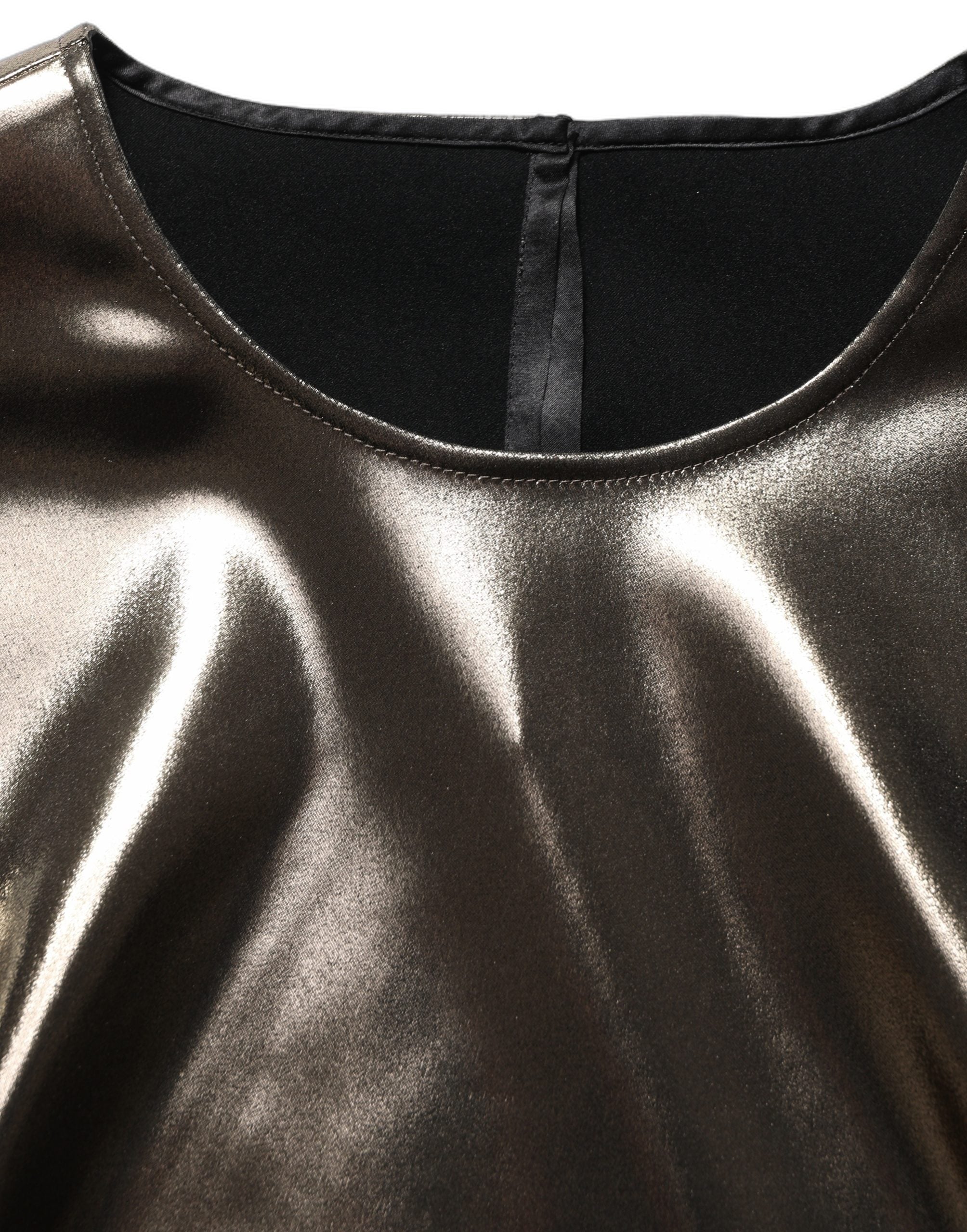 Dolce & Gabbana Metallic Bronze Roundneck SleevelessTank Top