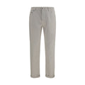 Brunello Cucinelli White Cotton Straight-Leg Jeans
