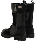 Dolce & Gabbana Black Patchwork Leather Mid Calf Boots Shoes