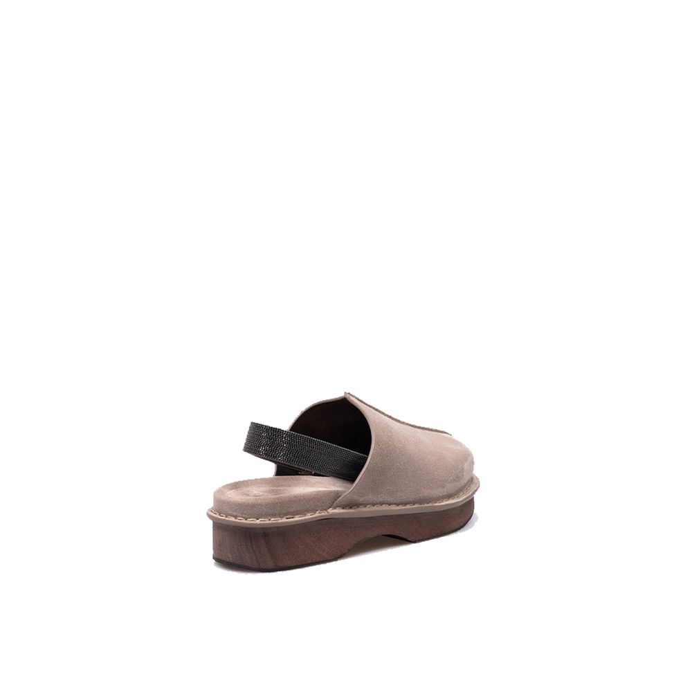 Brunello Cucinelli Brown Leather Mules