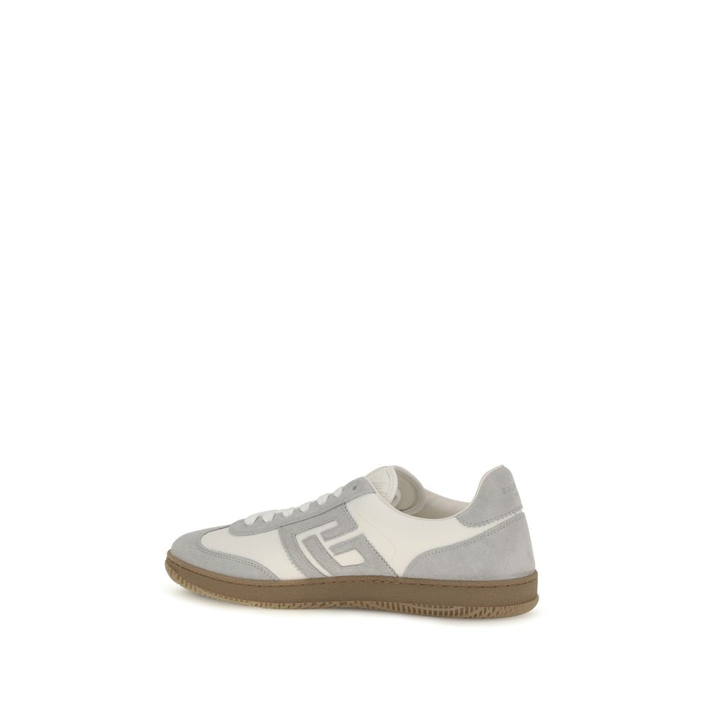 Balmain White Calf Leather Bos Taurus Athletic Sneakers