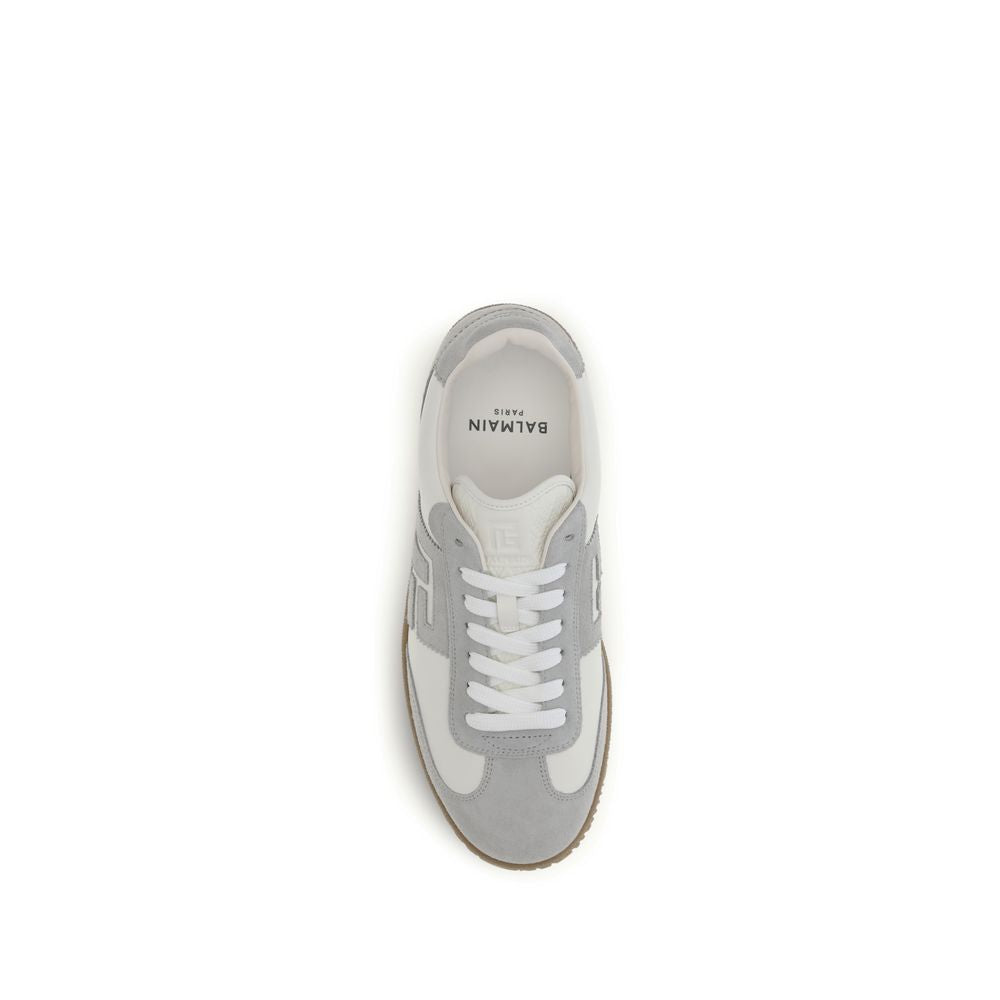 Balmain White Calf Leather Bos Taurus Athletic Sneakers