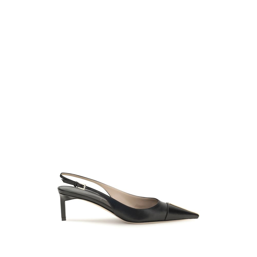 Tom Ford Black Calf Leather Bos Taurus Mid Heel Pumps