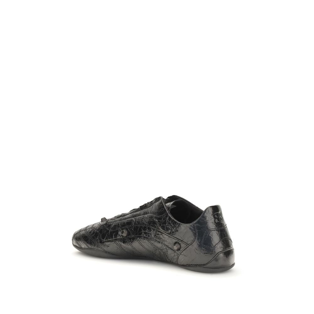 Balenciaga Black Calf Leather Bos Taurus Athletic Sneakers