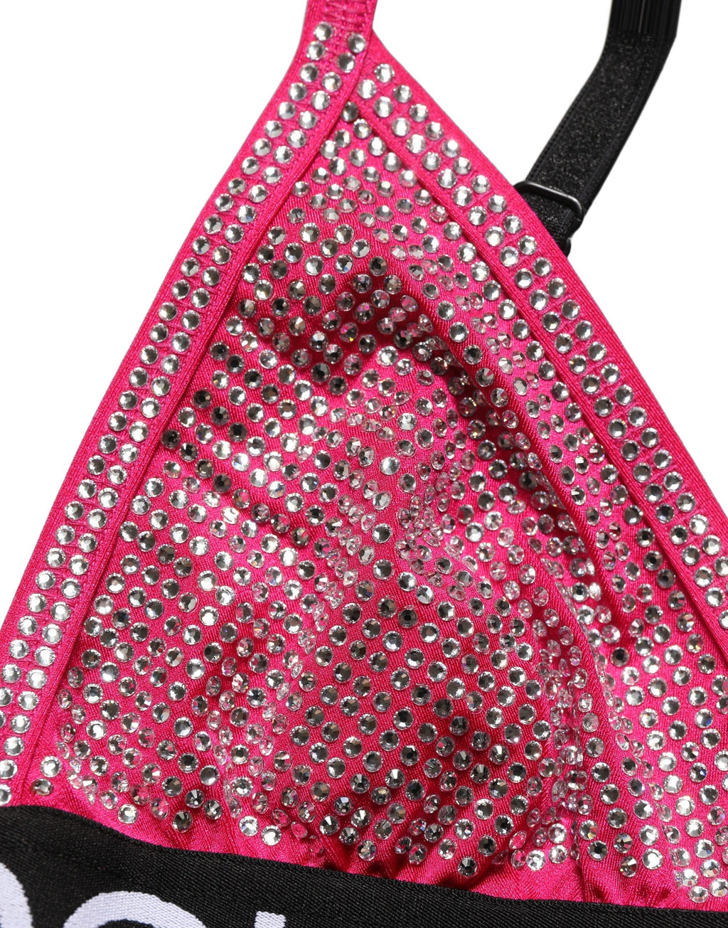 Dolce & Gabbana Pink Crystal Embellished Bralette Crop Top