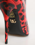 Dolce & Gabbana Red Leopard Cardinale Ankle Boots Shoes
