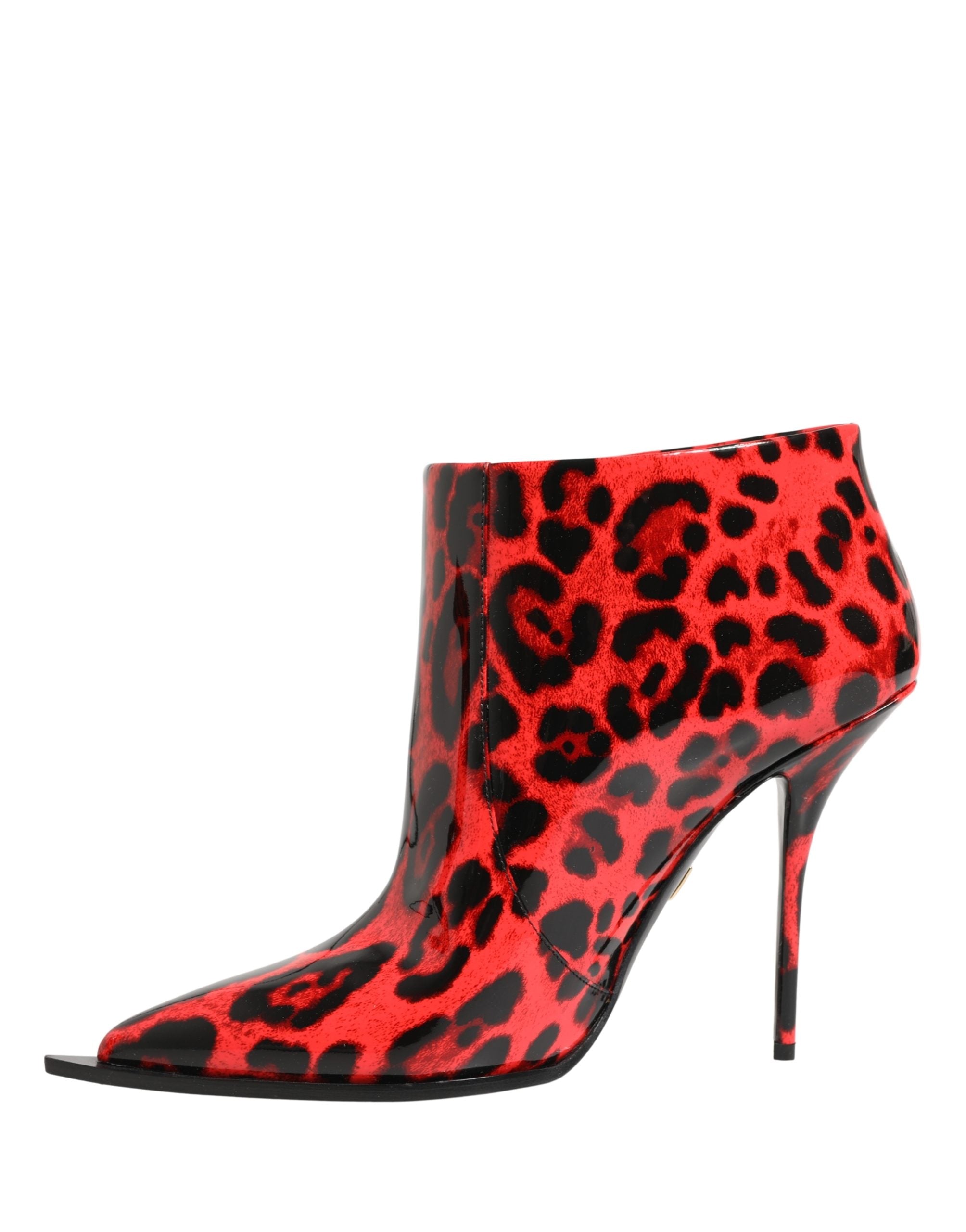 Dolce & Gabbana Red Leopard Cardinale Ankle Boots Shoes