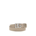 Dolce & Gabbana Beige Calf Leather Bos Taurus Regular Belt