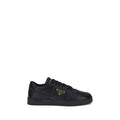 Prada Black Calf Leather Bos Taurus Low Top Sneakers
