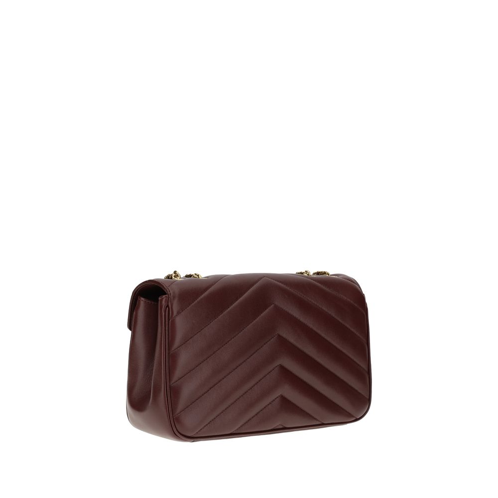Saint Laurent Bordeaux Lamb Ovis Aries Aries Shoulder Bag
