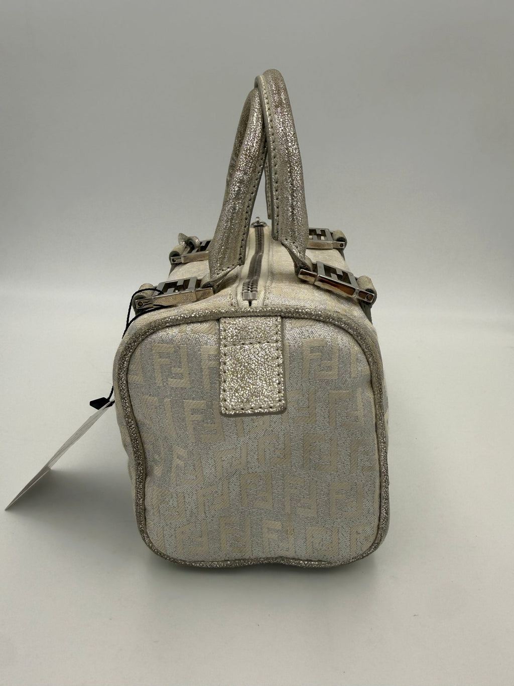 Fendi FENDI Mini Bauletto FF Zucchino Laminated Handbag