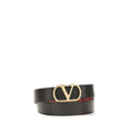 Valentino Garavani Black Calf Leather Bos Taurus Regular Belt