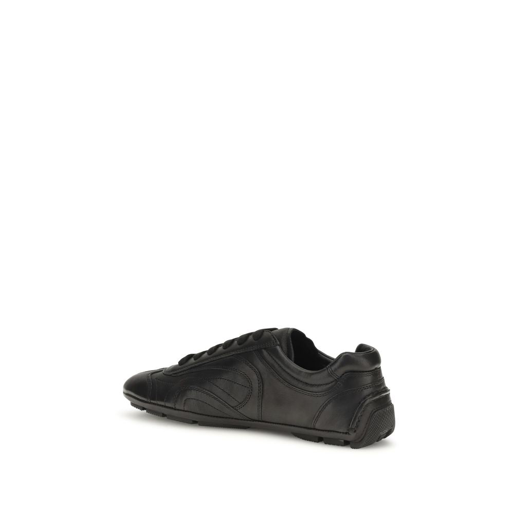 Prada Black Lamb Ovis Aries Aries Low Top Sneakers