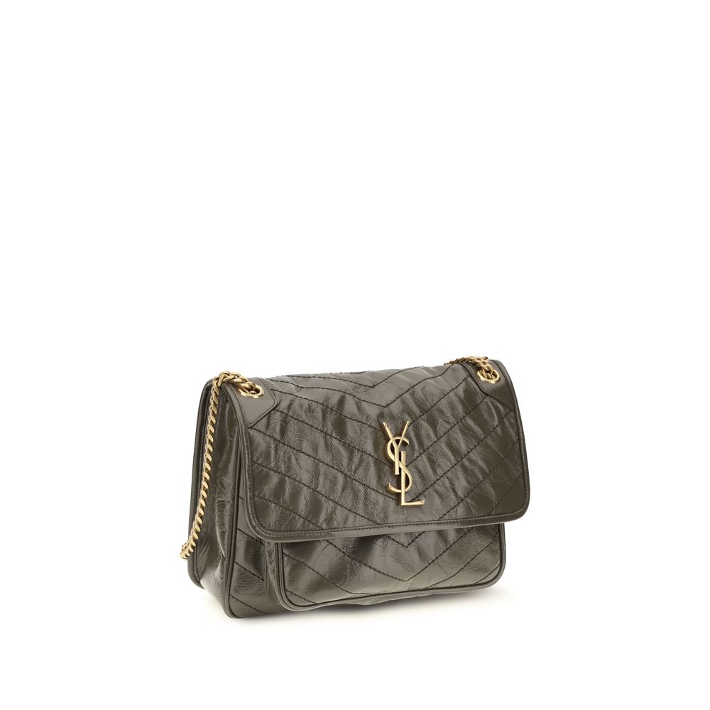 Saint Laurent Bicolor Calf Leather Bos Taurus Shoulder Bag