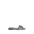 Fendi Blue Cotton Flat Sandals