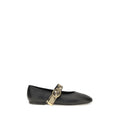 Burberry Black Calf Leather Bos Taurus Ballet Flats