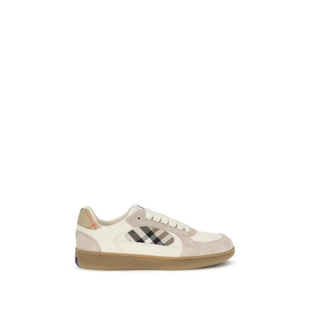 Burberry Beige Calf Leather Bos Taurus Low Top Sneakers
