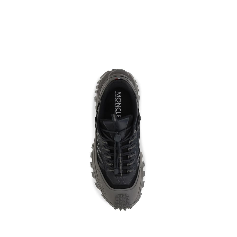 Moncler Gray Calf Leather Bos Taurus Athletic Sneakers