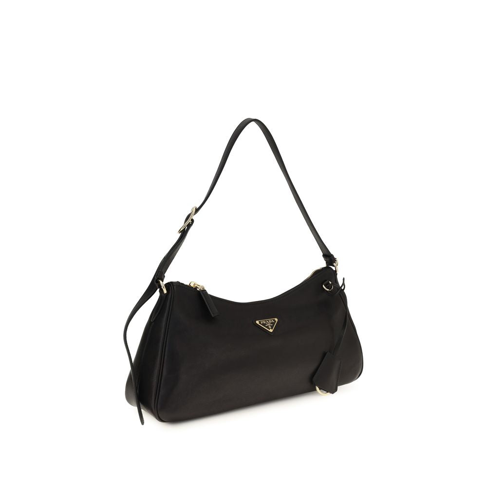 Prada Black Calf Leather Bos Taurus Shoulder Bag