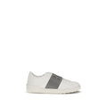 Valentino Garavani Silver Calf Leather Bos Taurus Low Top Sneakers