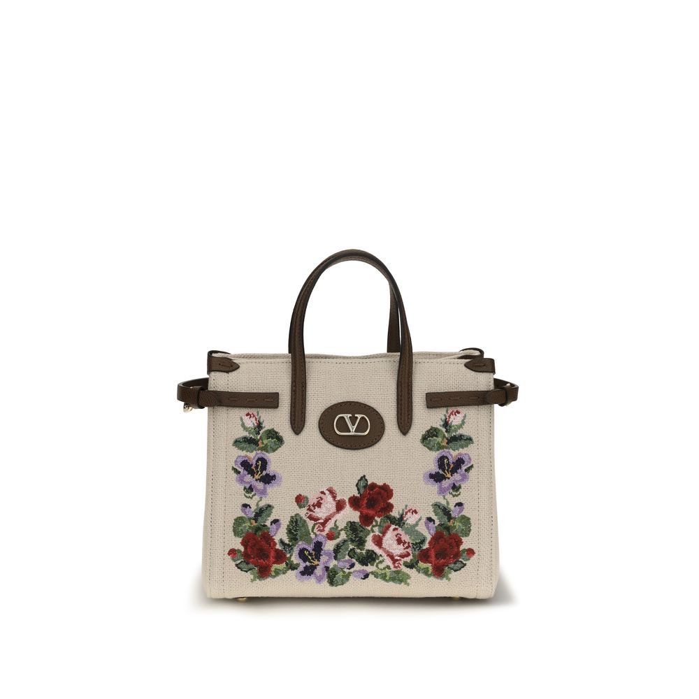Valentino Garavani Beige Linen Handbag