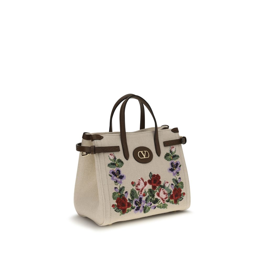 Valentino Garavani Beige Linen Handbag