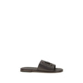 Dolce & Gabbana Brown Calf Leather Bos Taurus Flat Sandals