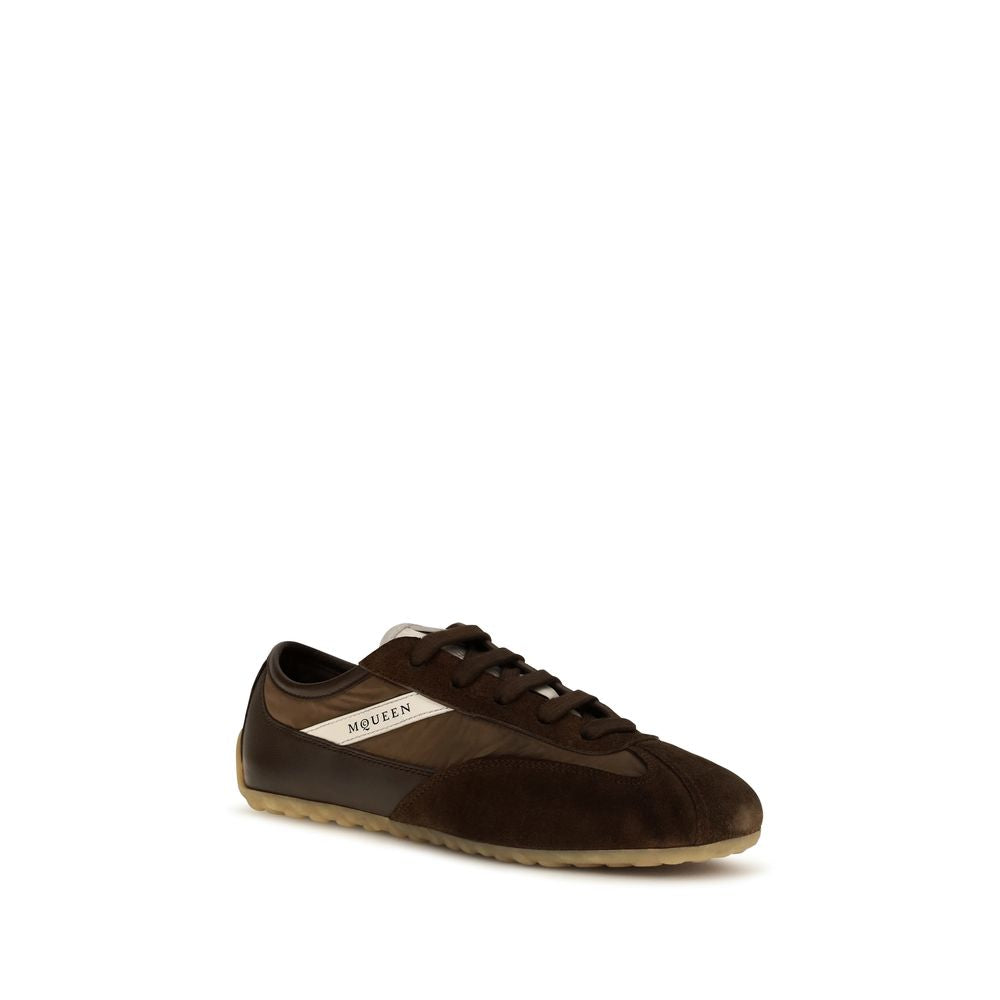 Alexander McQueen Brown Suede Leather Athletic Sneakers