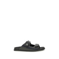 Dolce & Gabbana Black Calf Leather Bos Taurus Flat Sandals