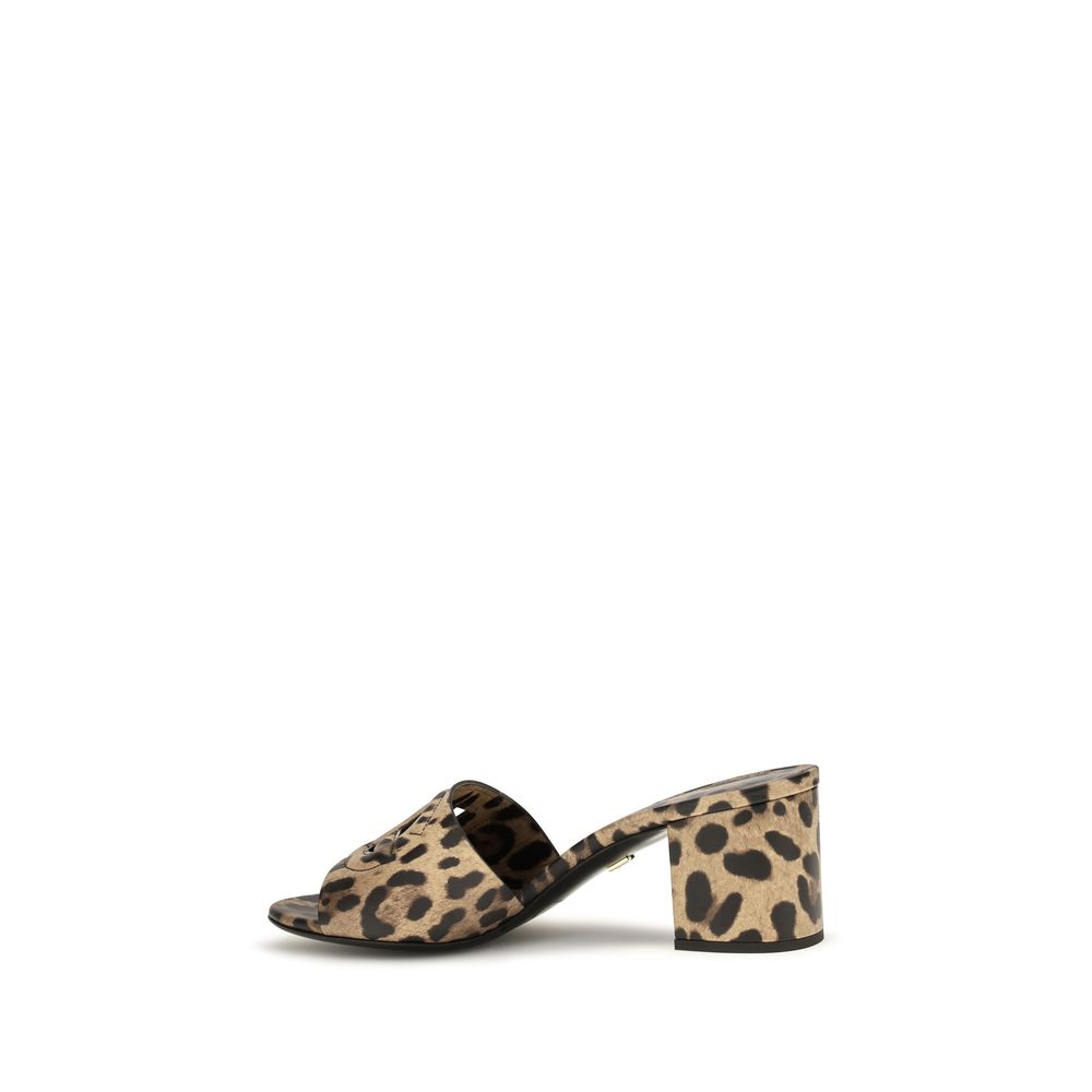 Dolce & Gabbana Beige Calf Leather Bos Taurus Mules