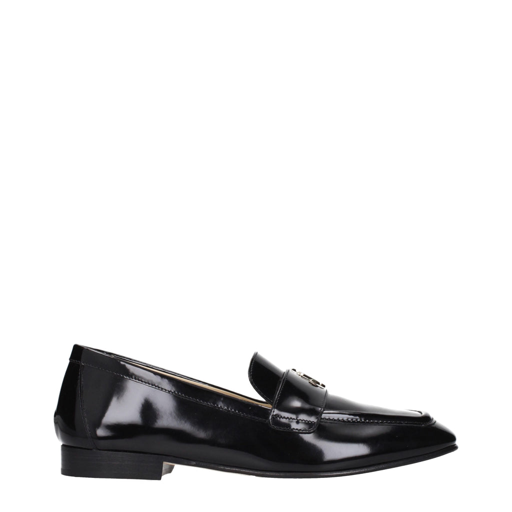 Jimmy Choo Black Leather Slip-On Loafers