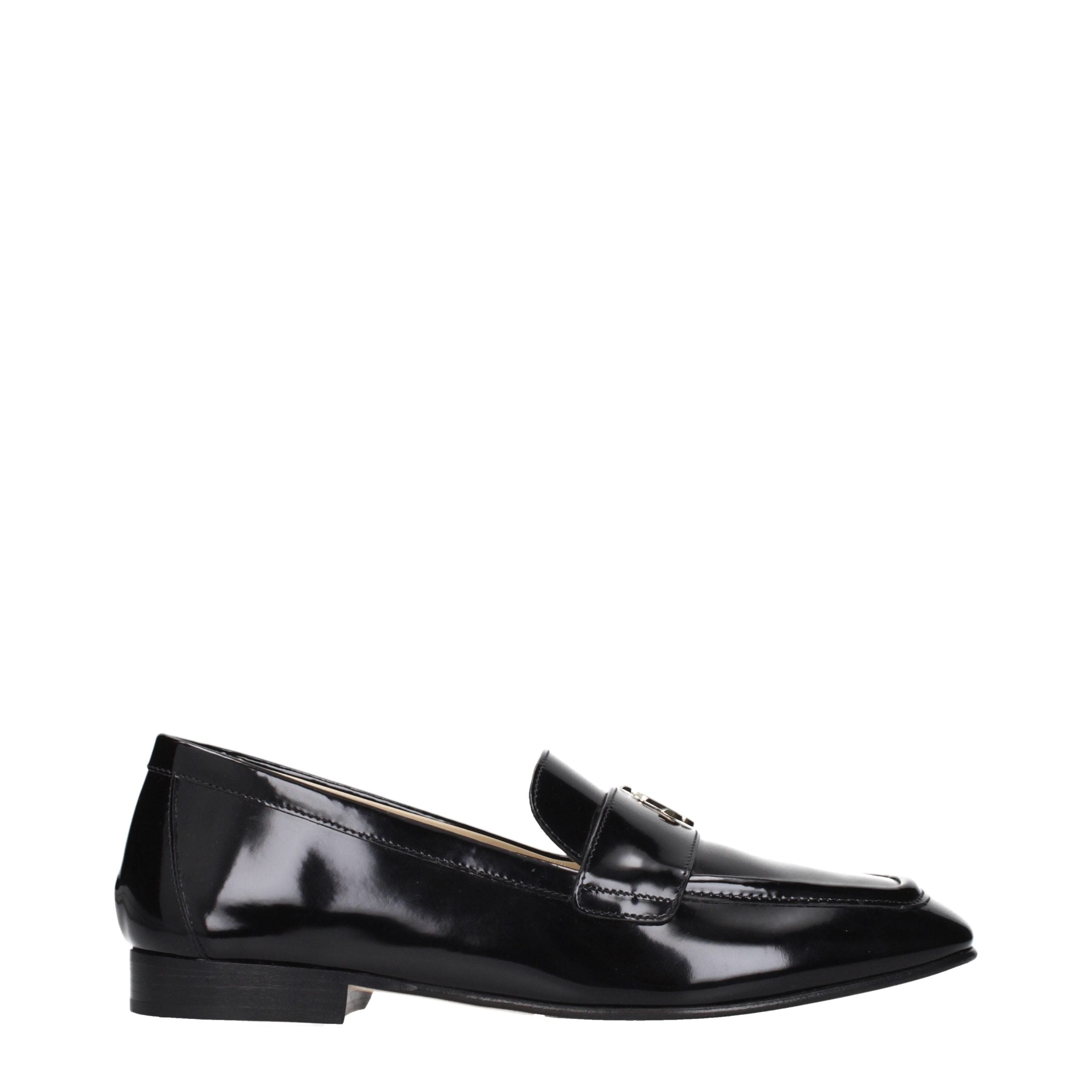 Jimmy Choo Black Leather Slip-On Loafers