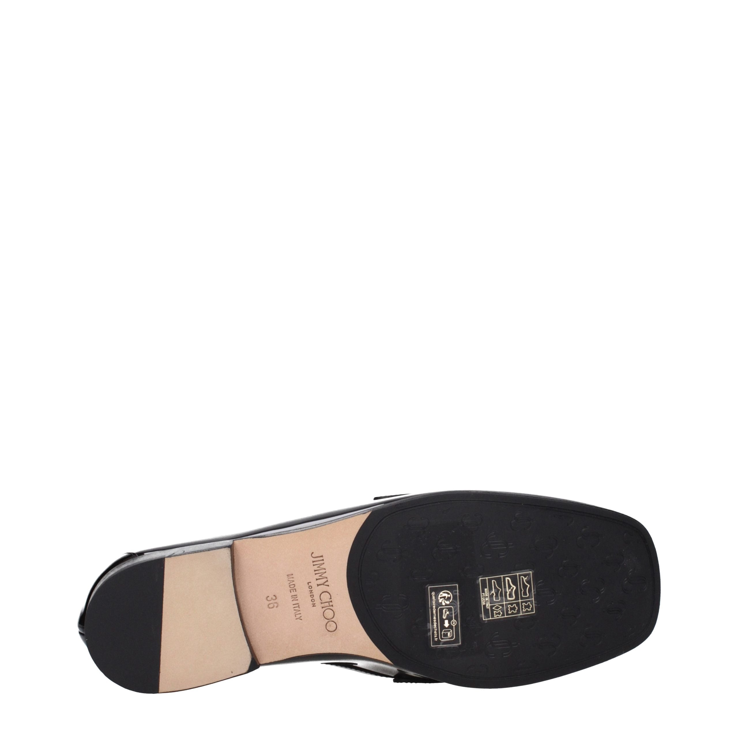 Jimmy Choo Black Leather Slip-On Loafers