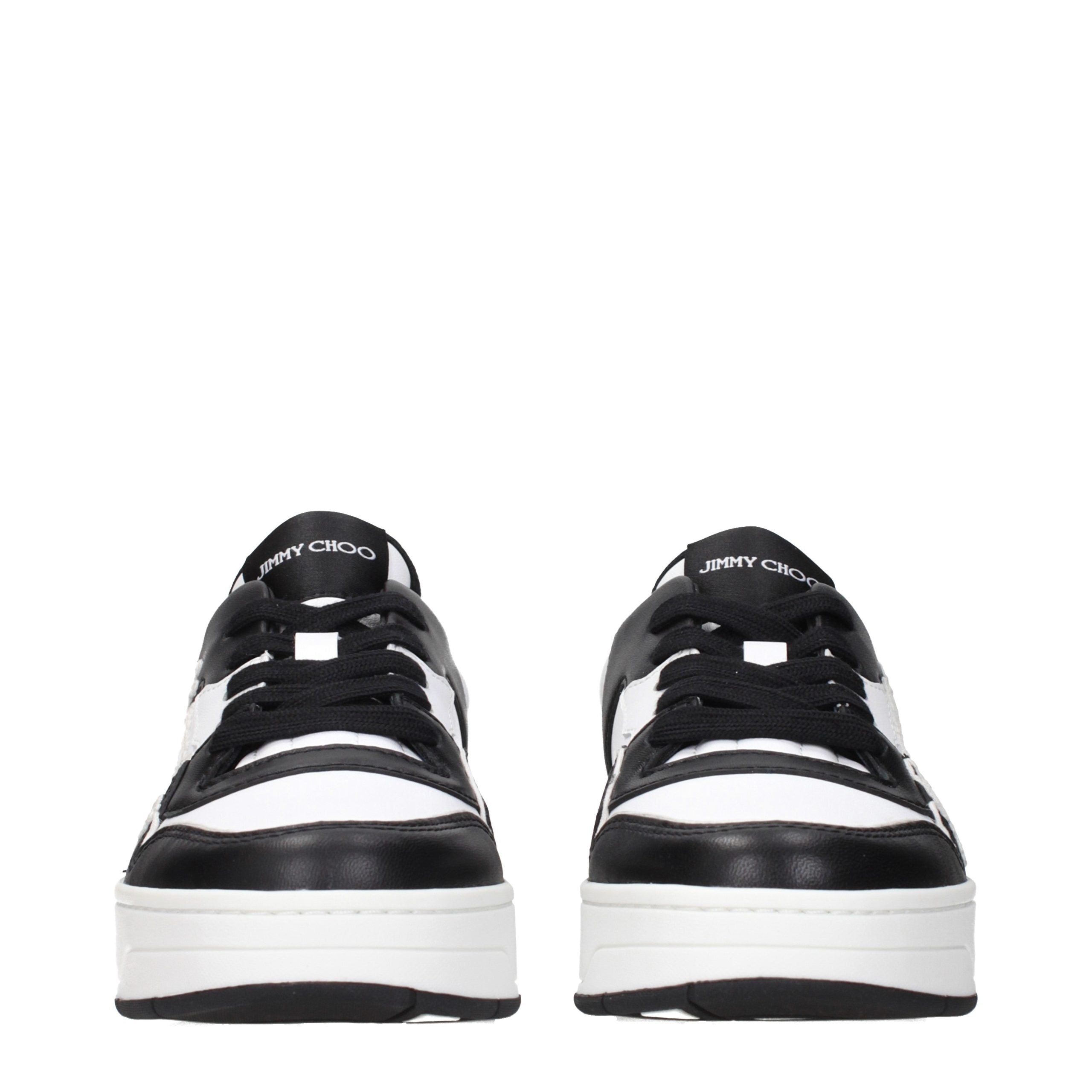 Jimmy Choo Black Leather Low Top Sneakers