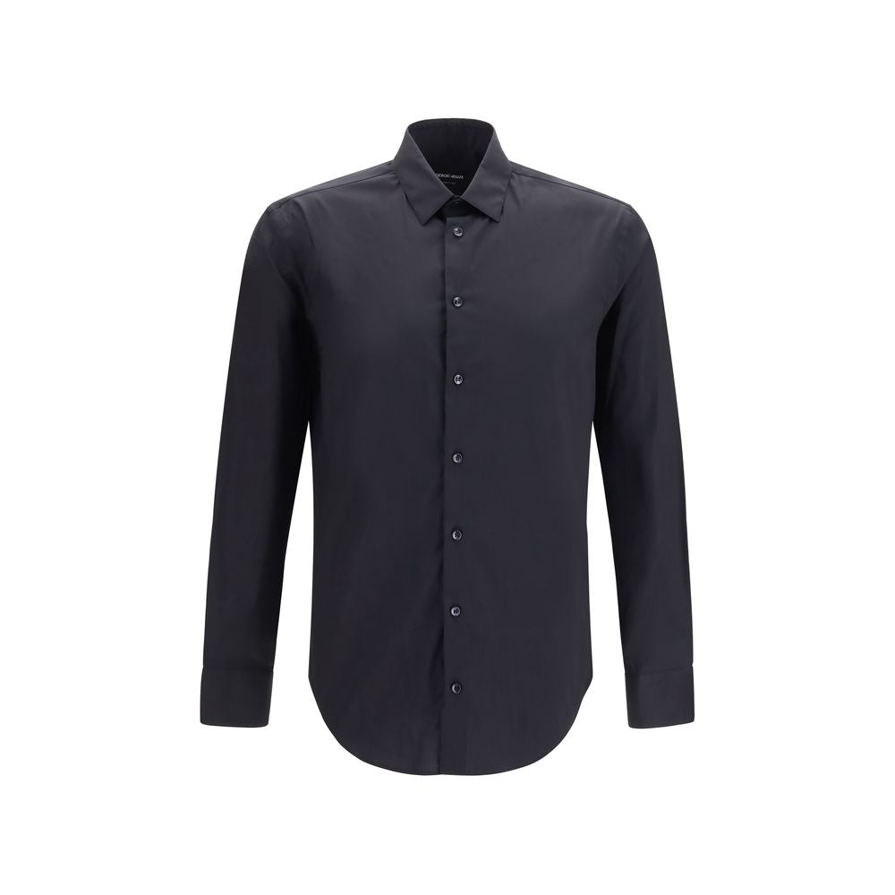 Giorgio Armani Black Cotton Dress Shirt