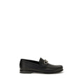 Ferragamo Black Calf Leather Bos Taurus Slip-On Loafers