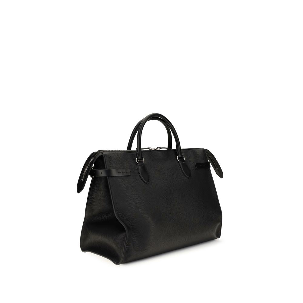 Valentino Garavani Black Calf Leather Bos Taurus Handbag