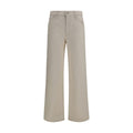 Mother Denim White Cotton Relaxed Fit Jeans