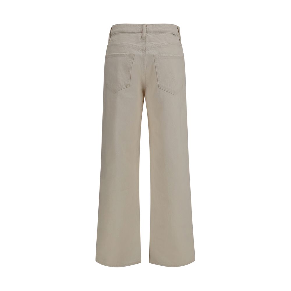 Mother Denim White Cotton Relaxed Fit Jeans