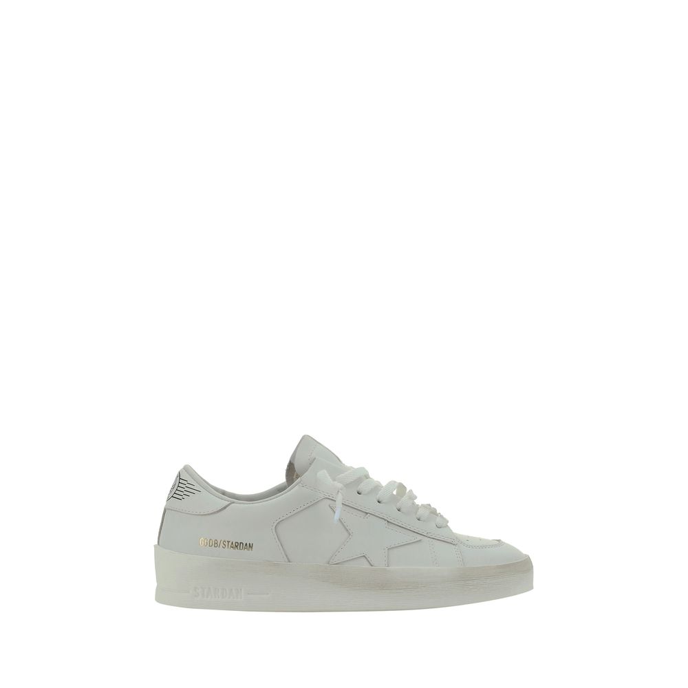 Golden Goose White Goatskin Low Top Sneakers