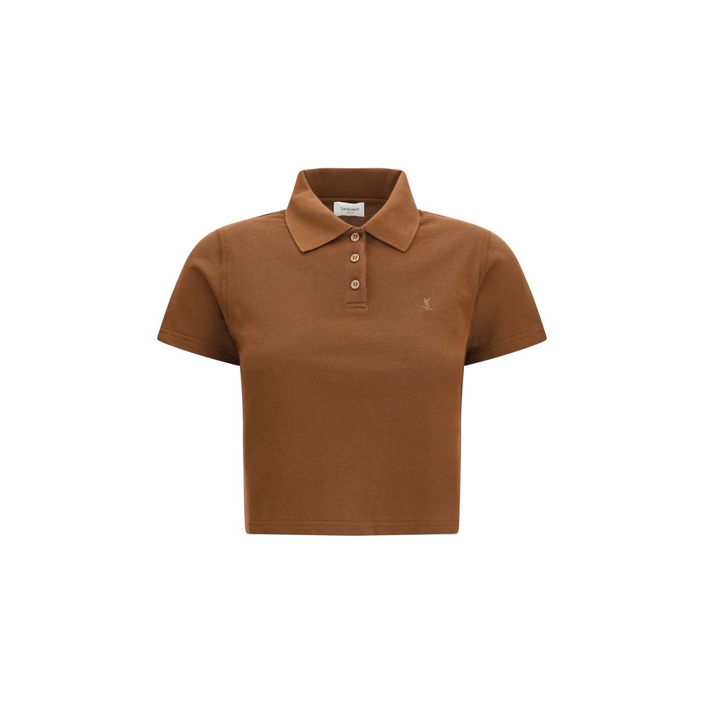 Saint Laurent Brown Cotton Polo Shirt