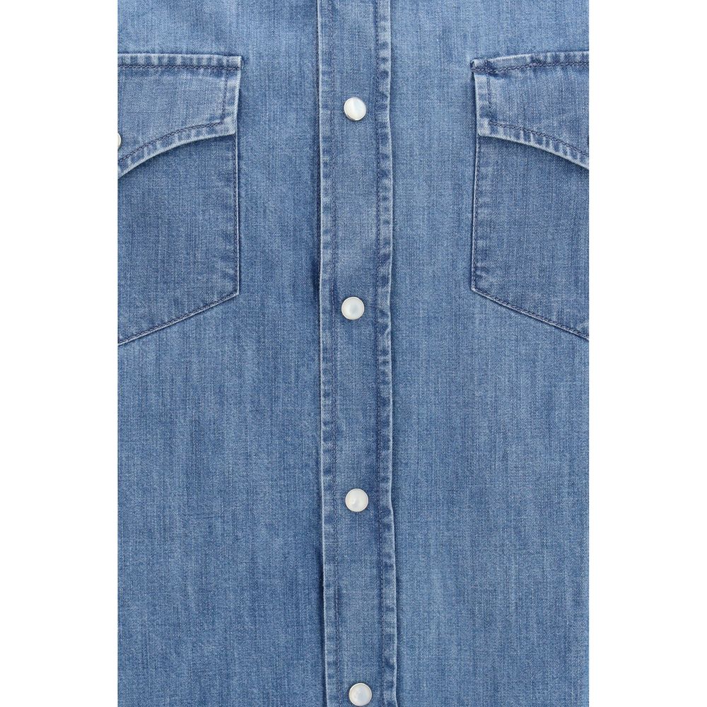 Brunello Cucinelli Blue Denim Shirt
