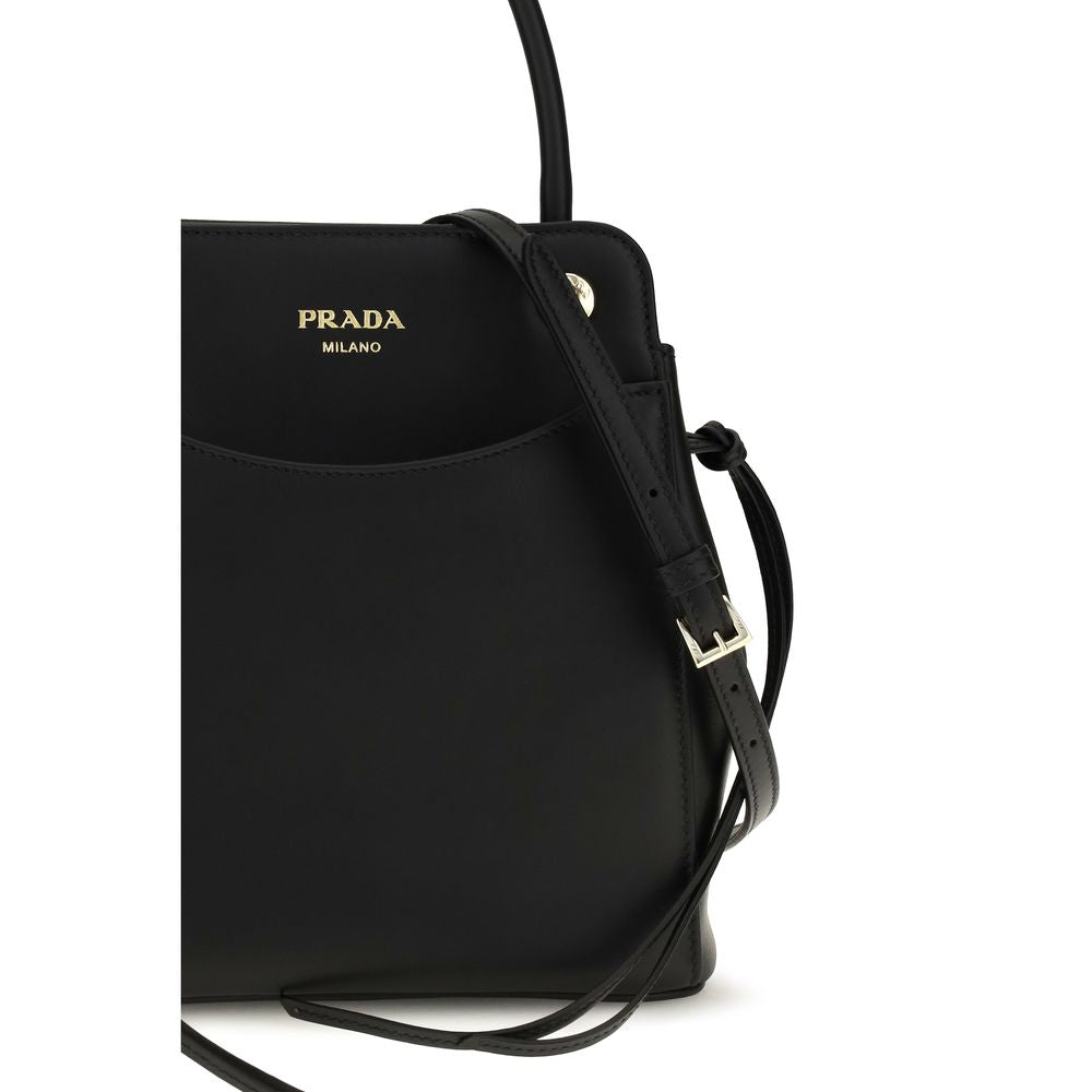 Prada Black Calf Leather Bos Taurus Shoulder Bag