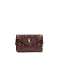 Saint Laurent Bordeaux Lamb Leather Shoulder Bag