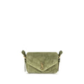 Saint Laurent Bicolor Suede Leather Shoulder Bag